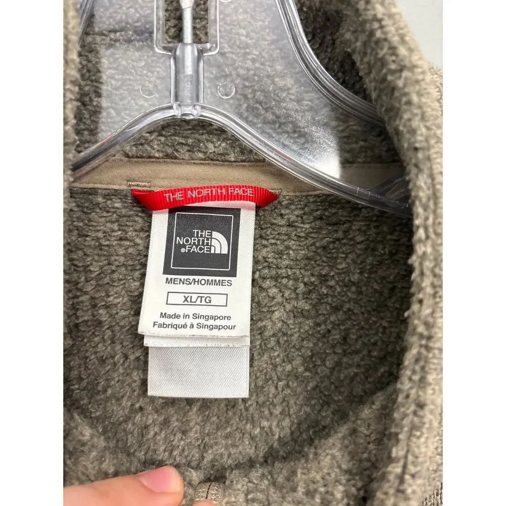 The North Face khaki stone heather quarter--zip fleece pullover Size XL